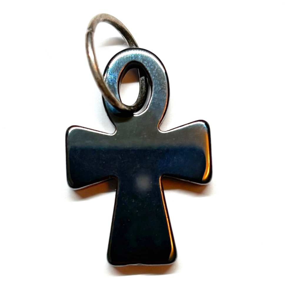$1 Clearance Hematite Ankh Pendant 30mm x 20mm 4mm (1pc)